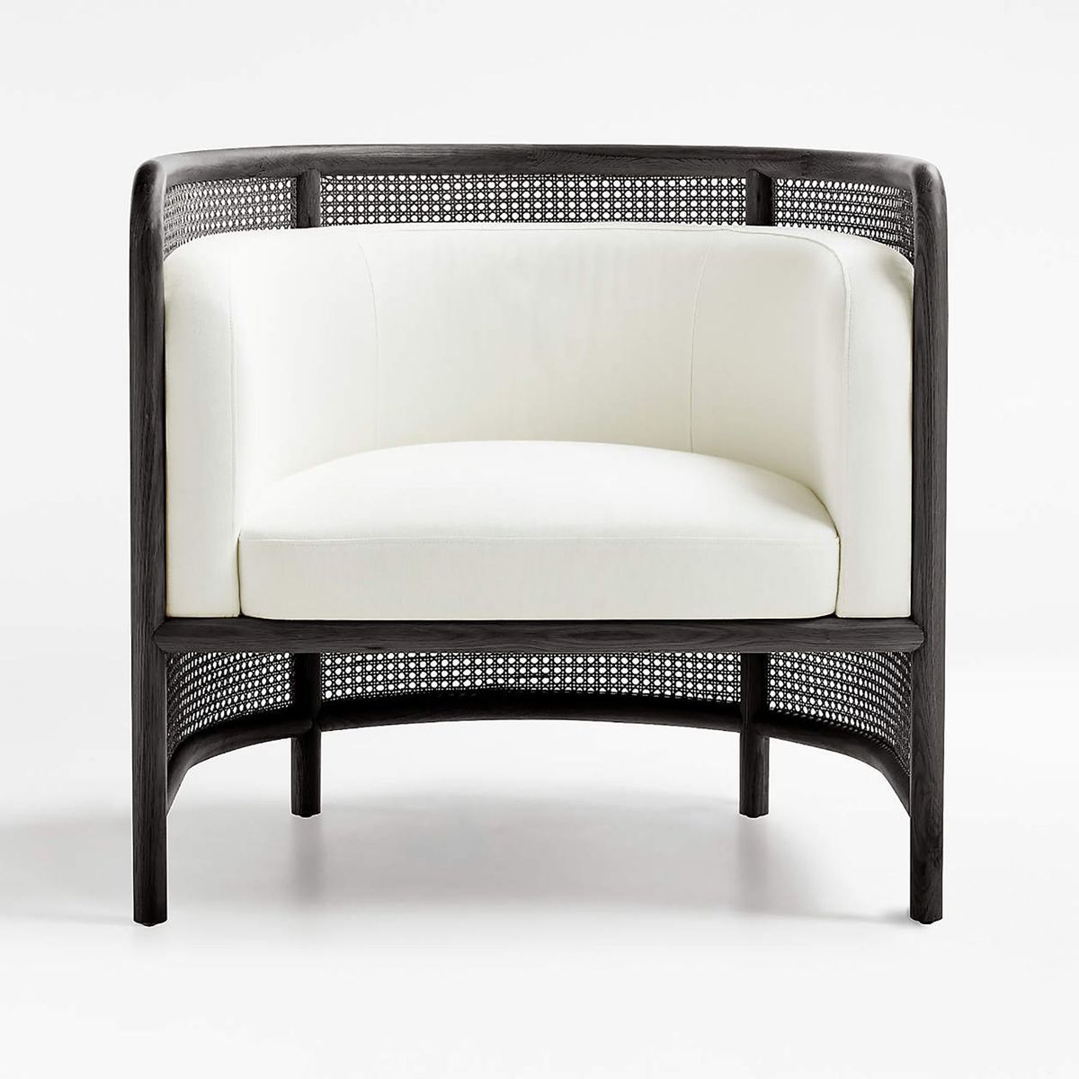 CRATE & BARREL - Silla de Mimbre en Blanco y Negro Fields 
