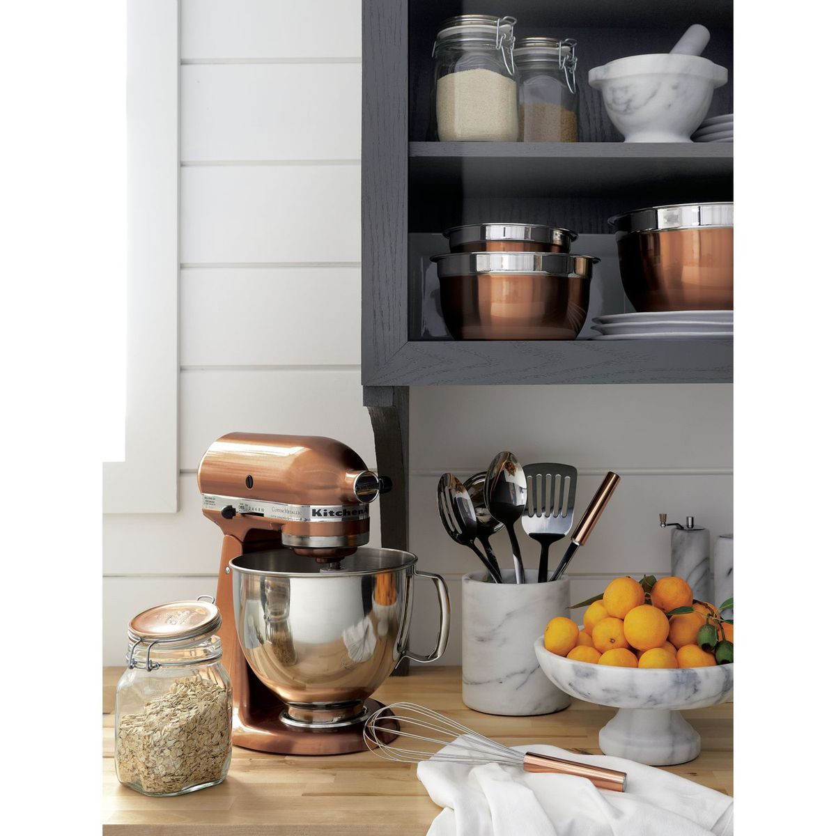 CRATE & BARREL - Recipiente de Mármol para Utensilios de Cocina French Kitchen