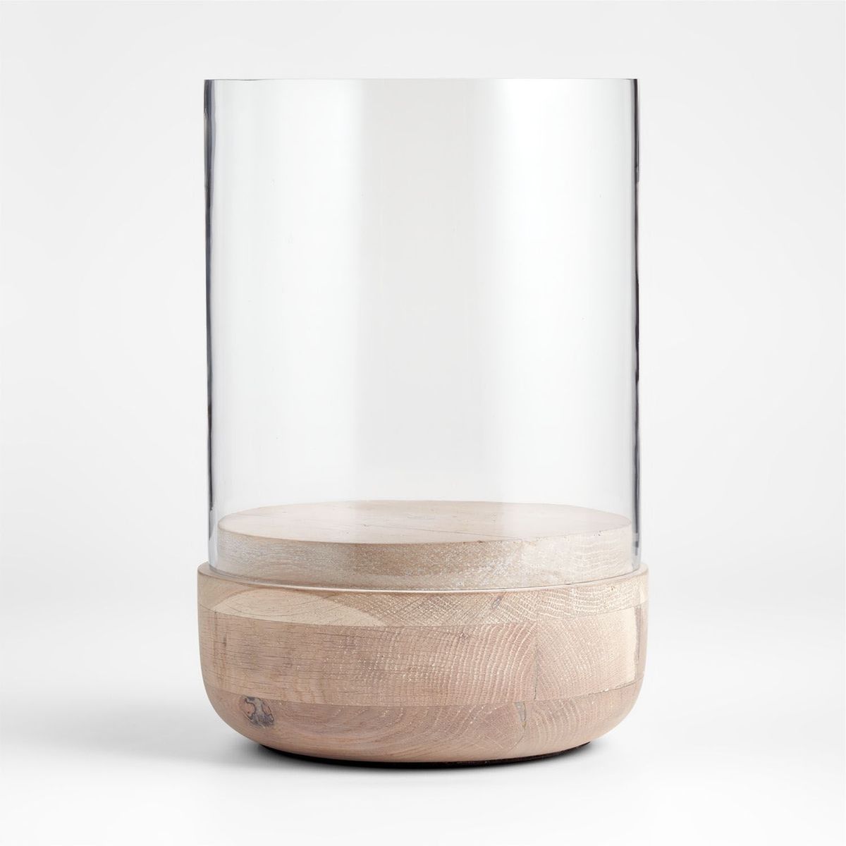 CRATE & BARREL - Portavelas Curvado de Mármol y Vidrio Hurricane 32cm
