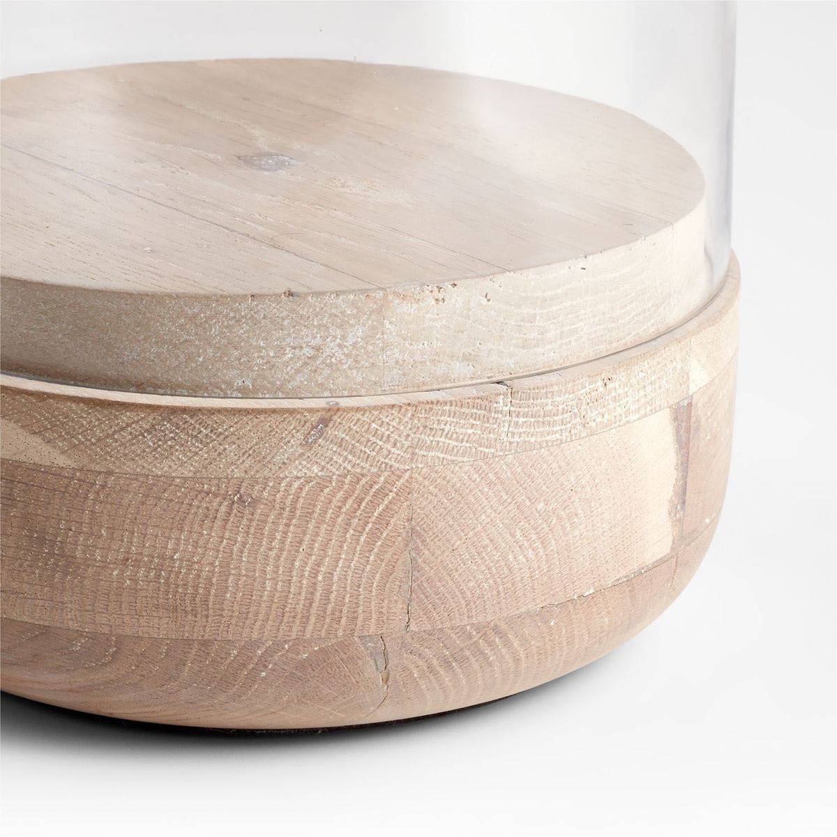 CRATE & BARREL - Portavelas Curvado de Mármol y Vidrio Hurricane 32cm