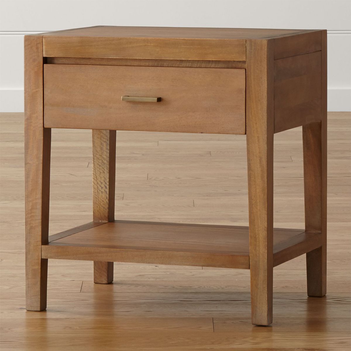 CRATE & BARREL - Mesa de Noche Dawson de Madera de Mango 1 Cajón
