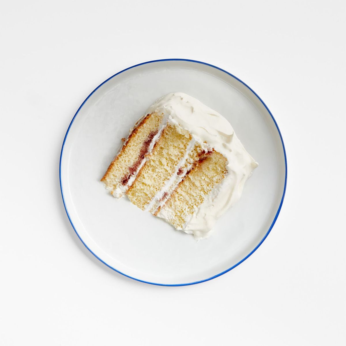 CRATE & BARREL - Plato de Ensalada Mercer Blue Rim