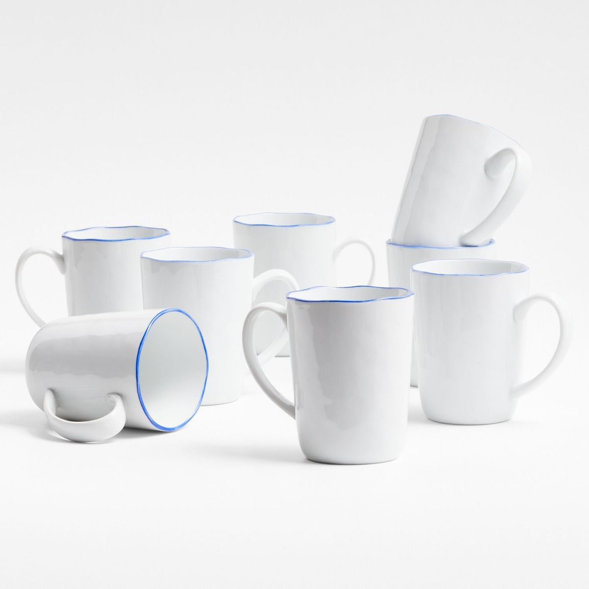 CRATE & BARREL - Taza Mercer Blue Rim