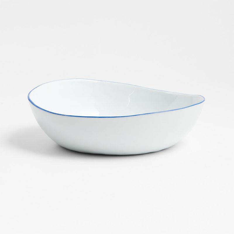CRATE & BARREL - Bowl Bajo Mercer Blue Rim