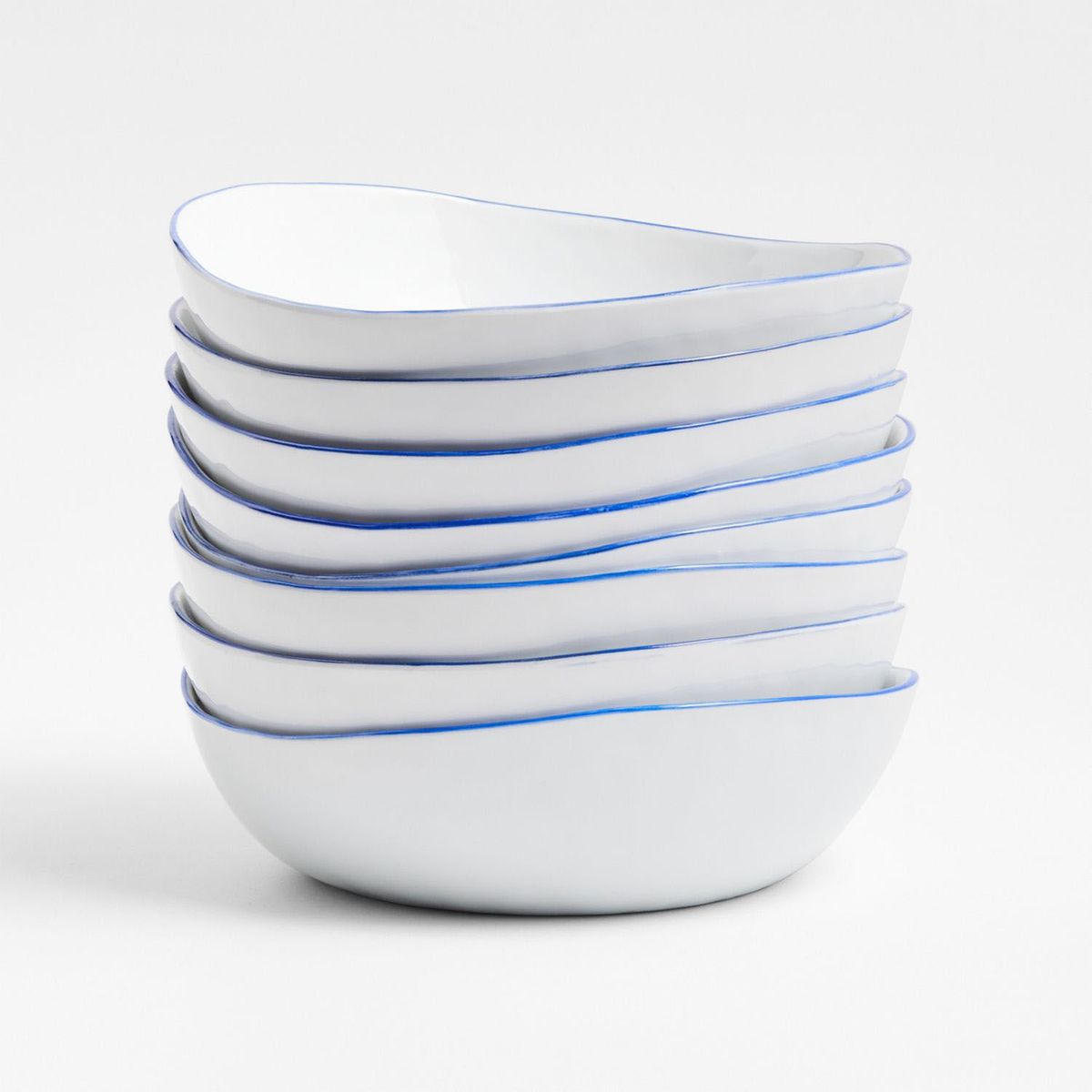 CRATE & BARREL - Bowl Bajo Mercer Blue Rim
