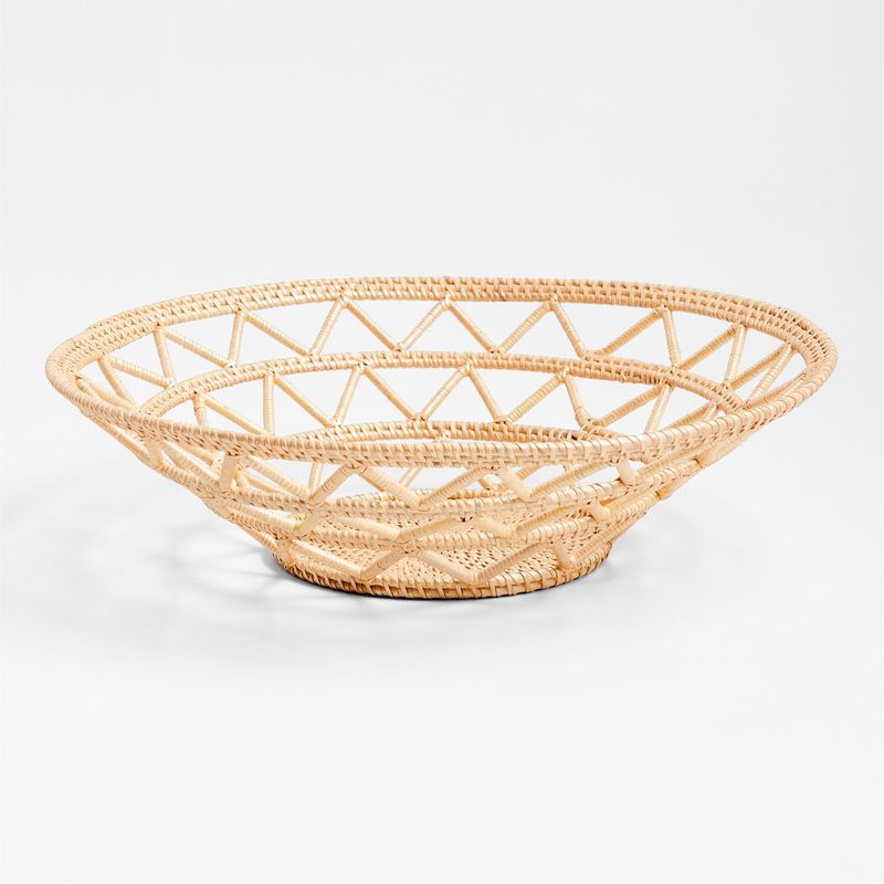 CRATE & BARREL - Canasta de Frutas Tejida de Ratán Crete (46cm)