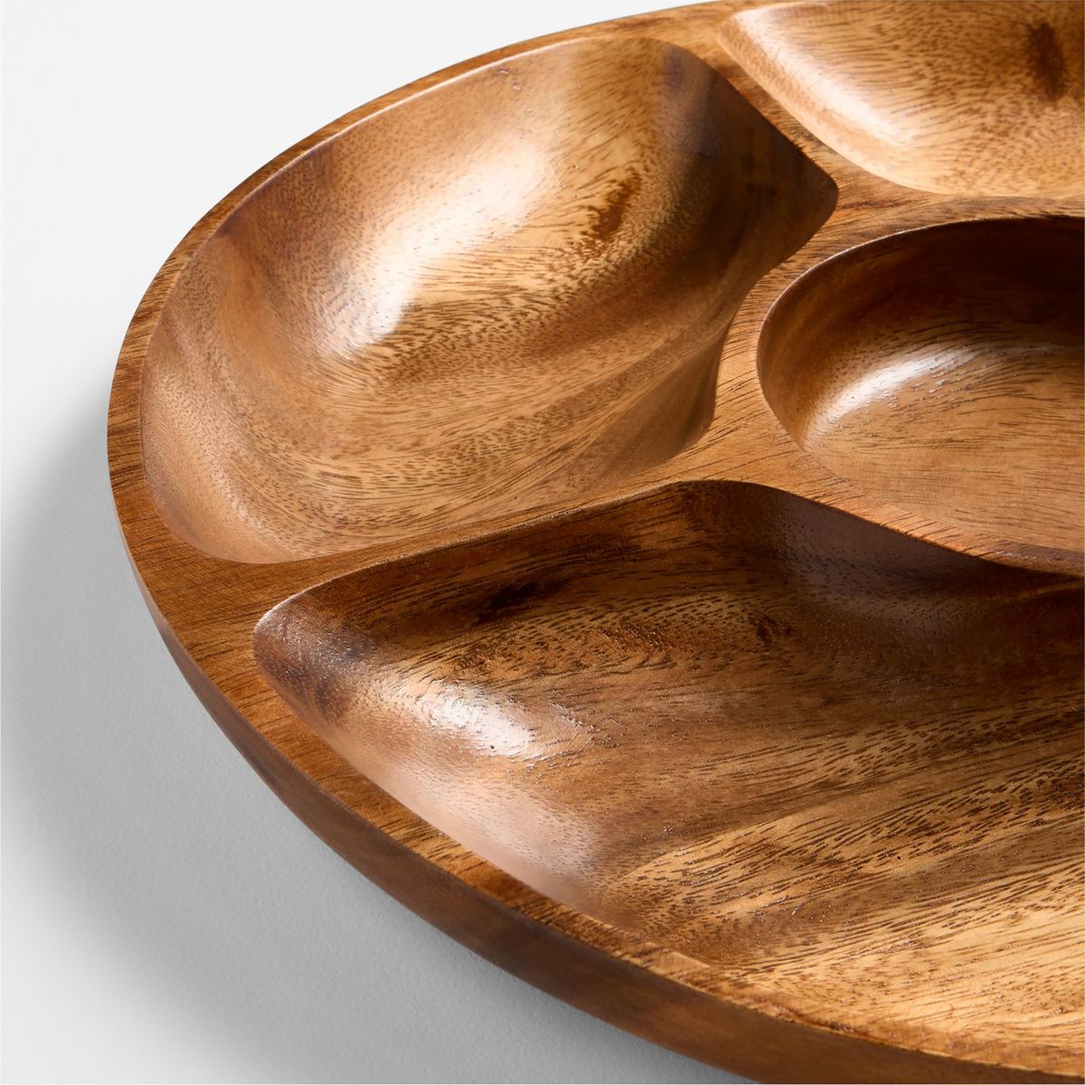 CRATE & BARREL - Fuente Dividida Tondo de Madera