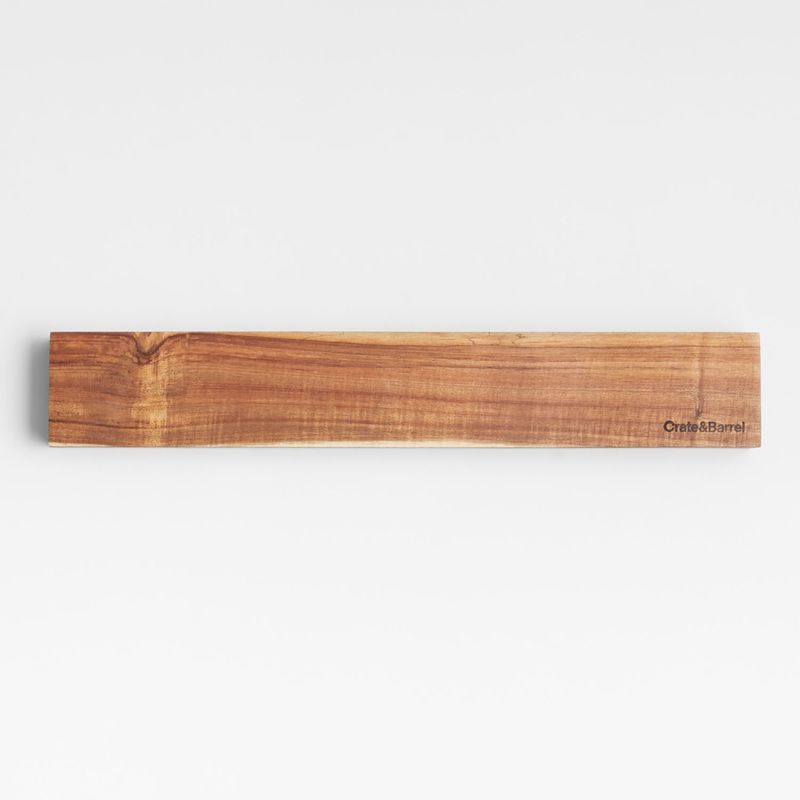 CRATE & BARREL - Barra de Pared Magnética de Madera Acacia para Cuchillos