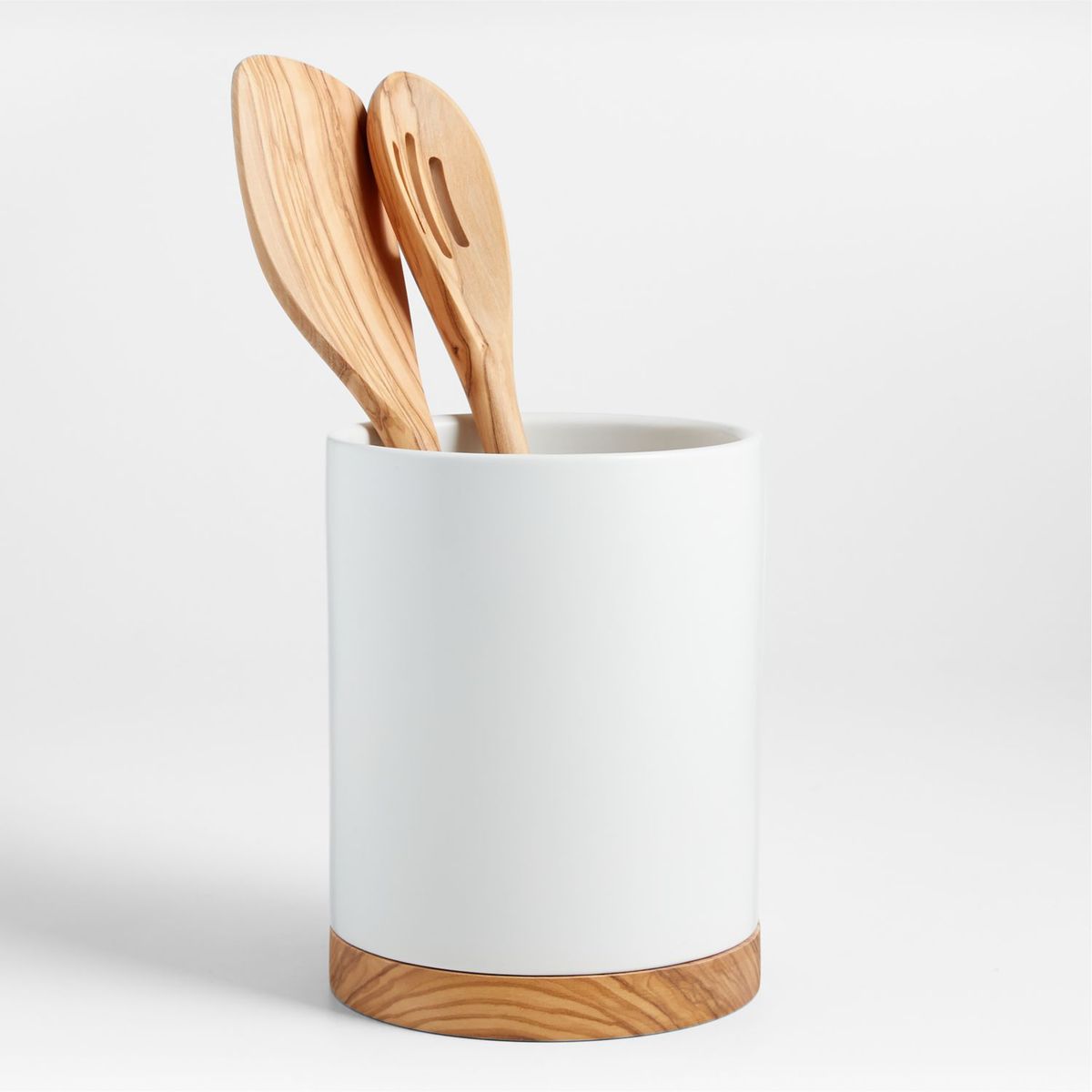 CRATE & BARREL - Porta Utensilios de Cerámica Mate Olivewood