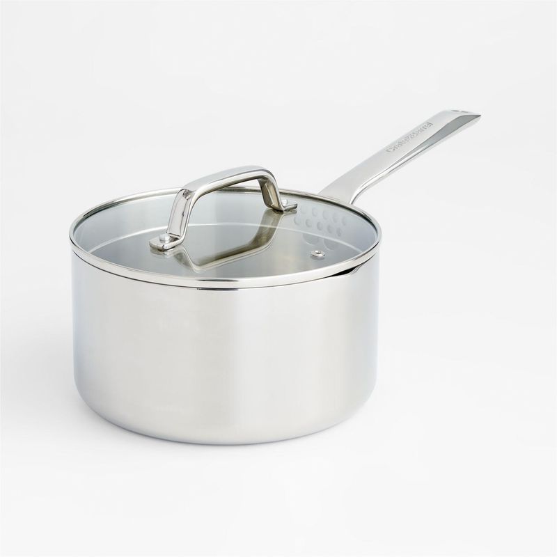 CRATE & BARREL - Cacerola Evencook Core De Aero Inoxidable Con Tapa De Vidrio