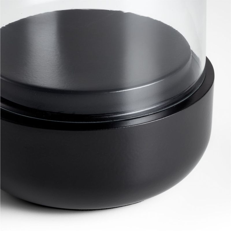 CRATE & BARREL - Portavelas Curvado de Metal y Vidrio Hurricane 32cm