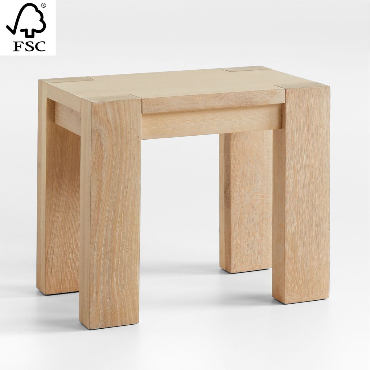 CRATE & BARREL - Mesa Auxiliar Terra de Madera Natural de Roble