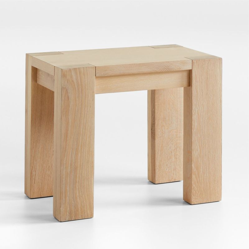 CRATE & BARREL - Mesa Auxiliar Terra de Madera Natural de Roble
