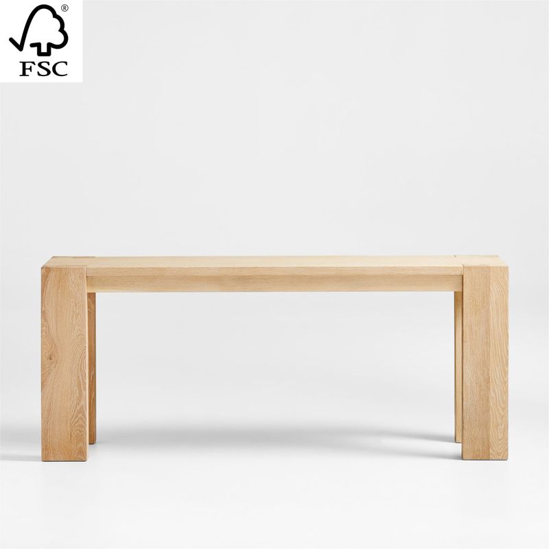 CRATE & BARREL - Consola Terra de Madera de Roble Natural
