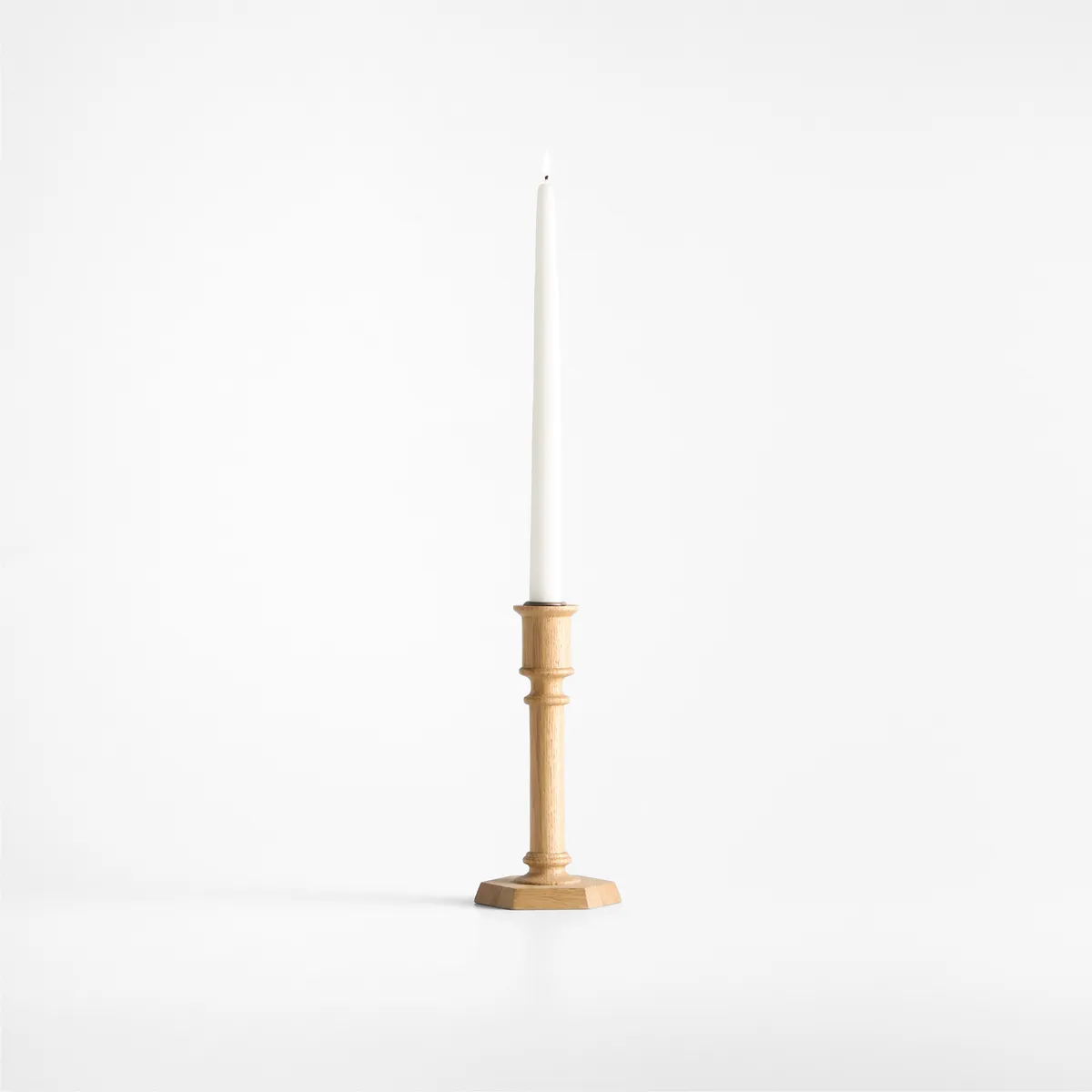 CRATE & BARREL - Portavela De Madera Simson 20cm