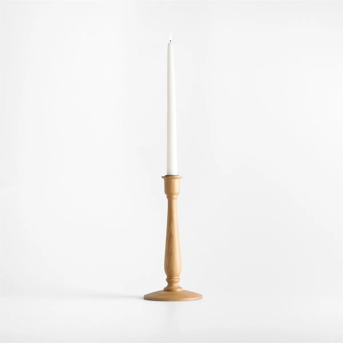 CRATE & BARREL - Portavelas De Madera Simsone 27cm
