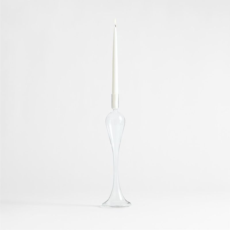 CRATE & BARREL - Portavelas Cónico Mediano de Vidrio Milano 43cm