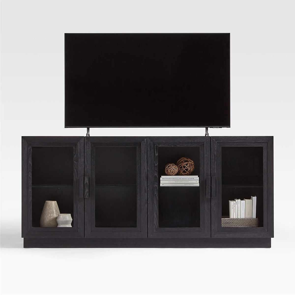 CRATE & BARREL - Consola Multimedia de Madera Calypso Charcoal