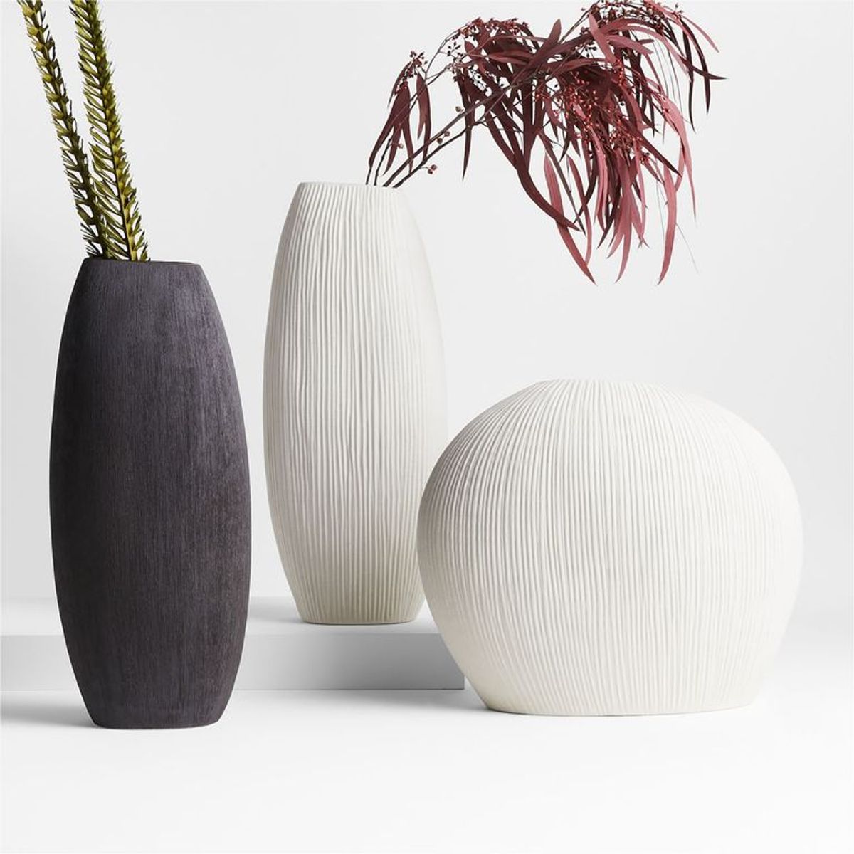 CRATE & BARREL - Florero Low-Wide Alura 32cm