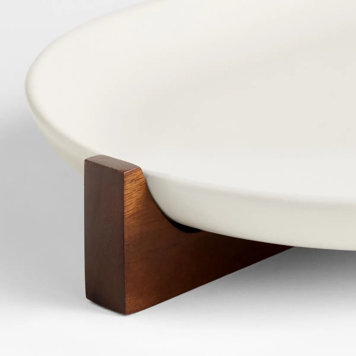 CRATE & BARREL - Fuente Ovalada Con Salvamanteles De Madera