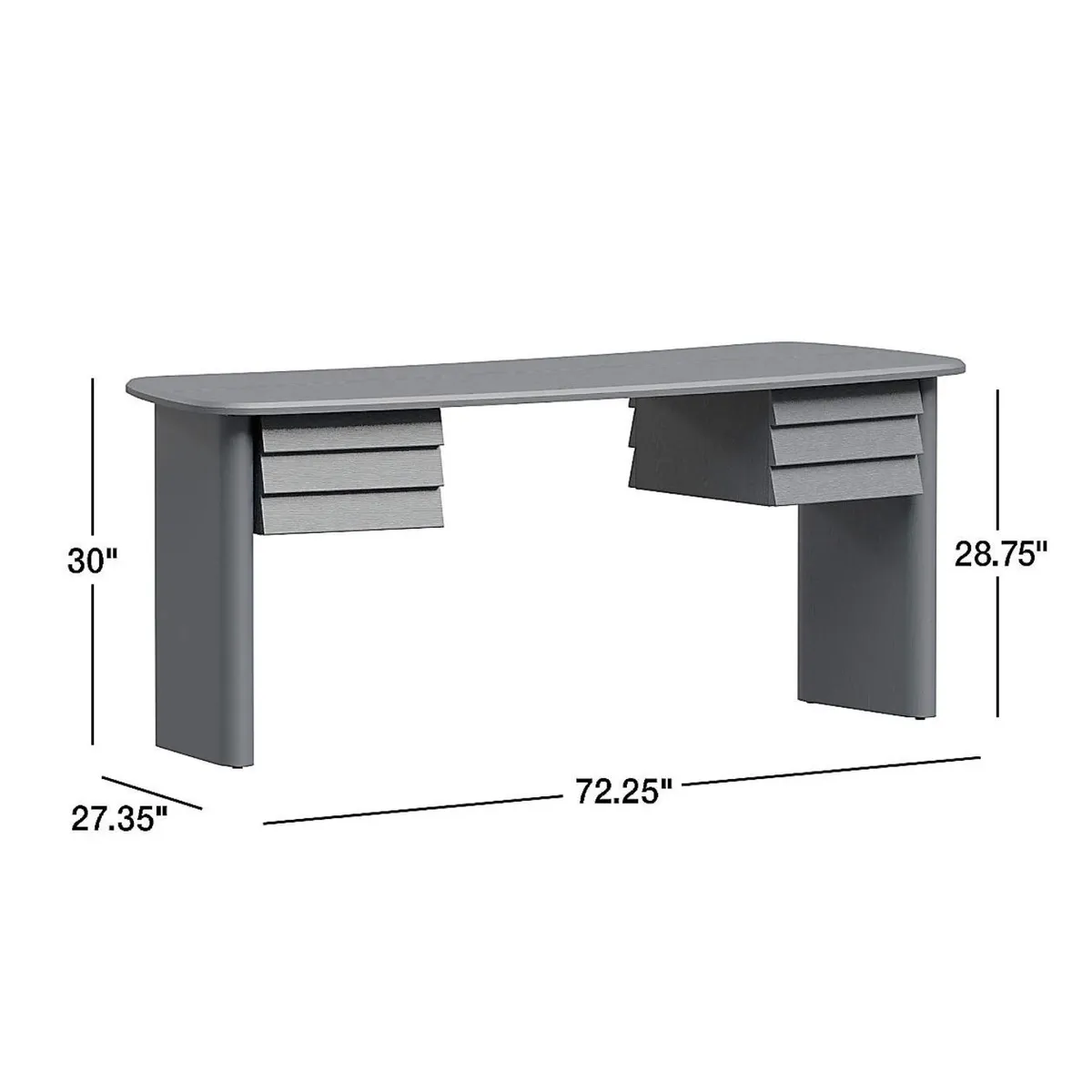 CRATE & BARREL - Escritorio Gallerie Negro de Madera de Roble con 6 Cajones