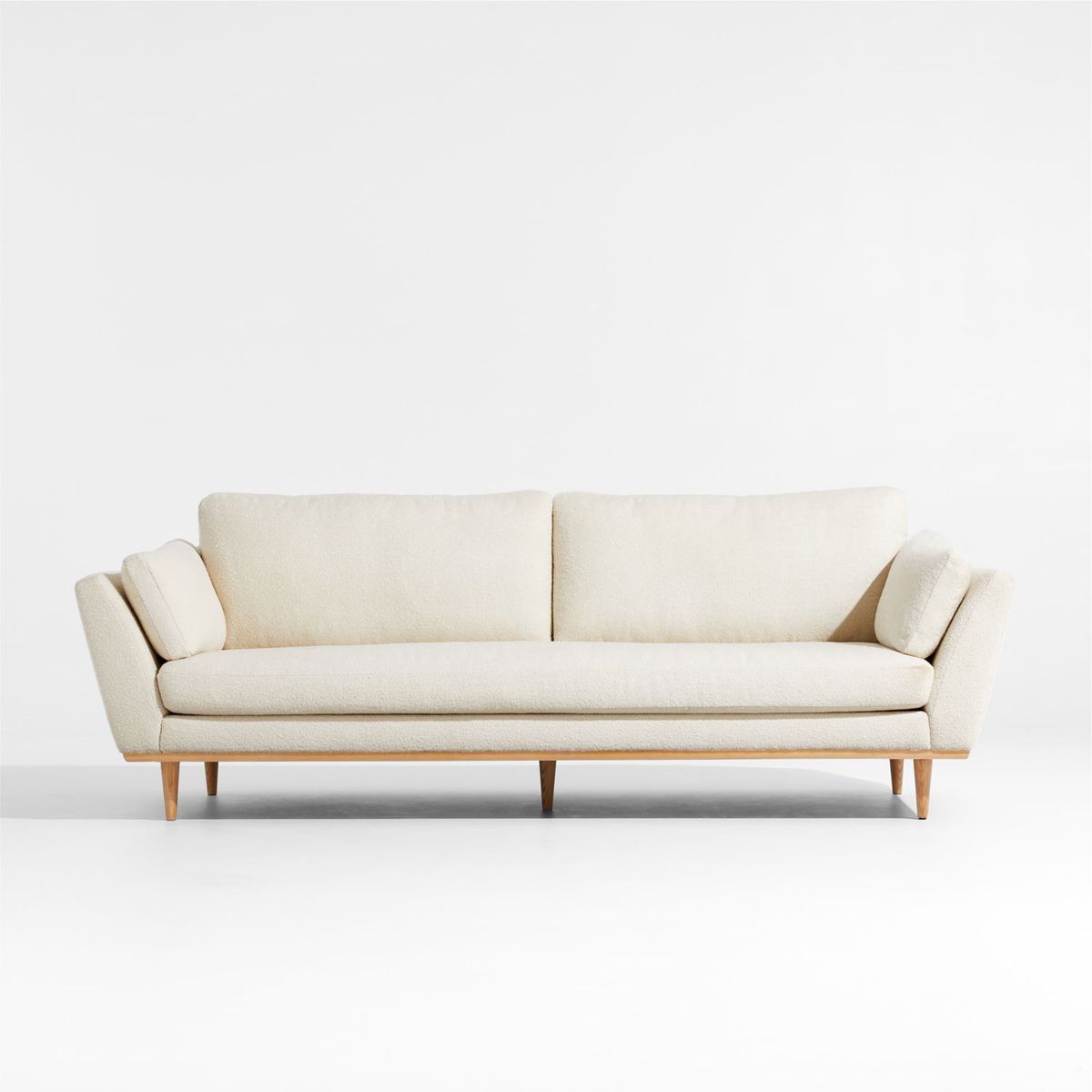 CRATE & BARREL - Sofá Hague Mid-century Con Estructura De Madera 4 Cuerpos