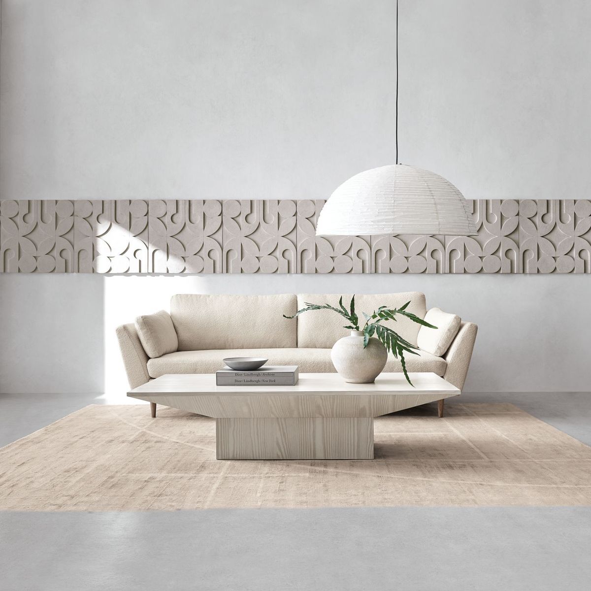 CRATE & BARREL - Sofá Hague Mid-century Con Estructura De Madera 4 Cuerpos