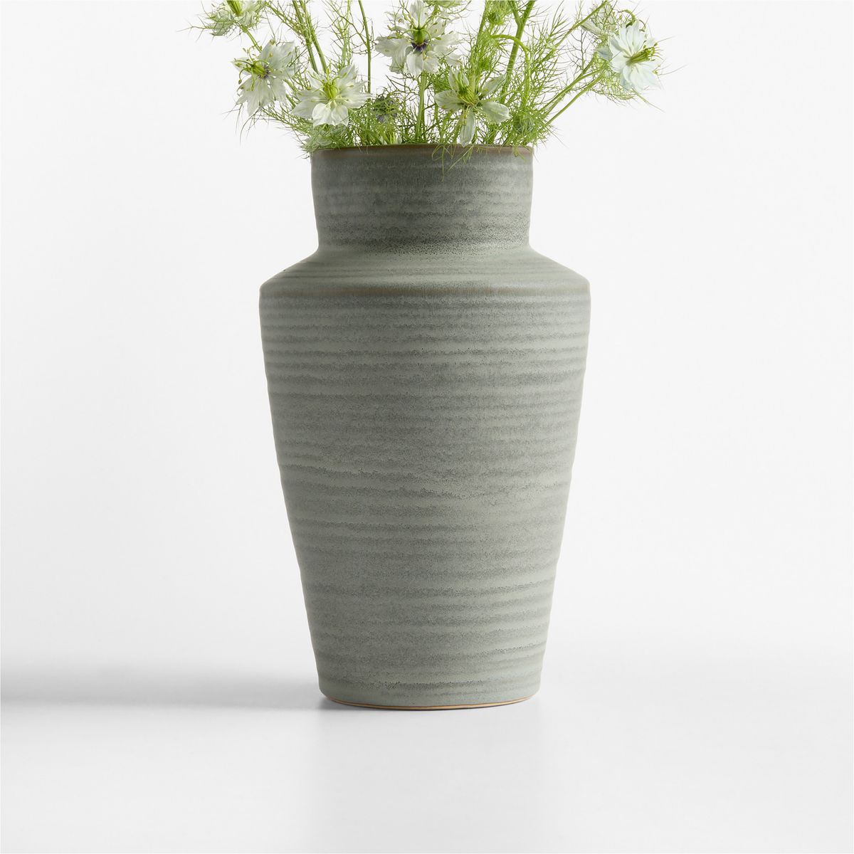 CRATE & BARREL - Jarrón Cadeau De Cerámica Verde 25cm