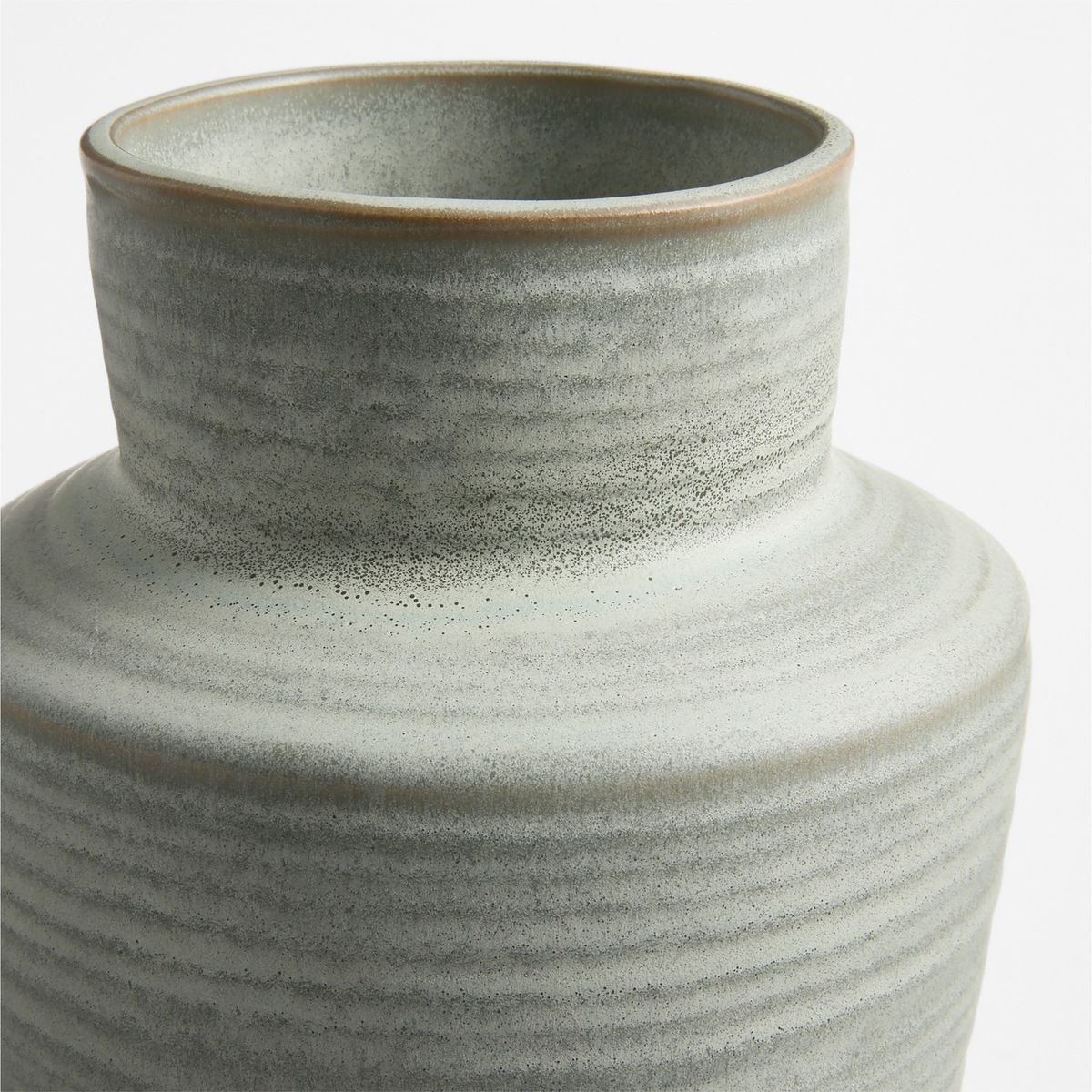 CRATE & BARREL - Jarrón Cadeau De Cerámica Verde 25cm