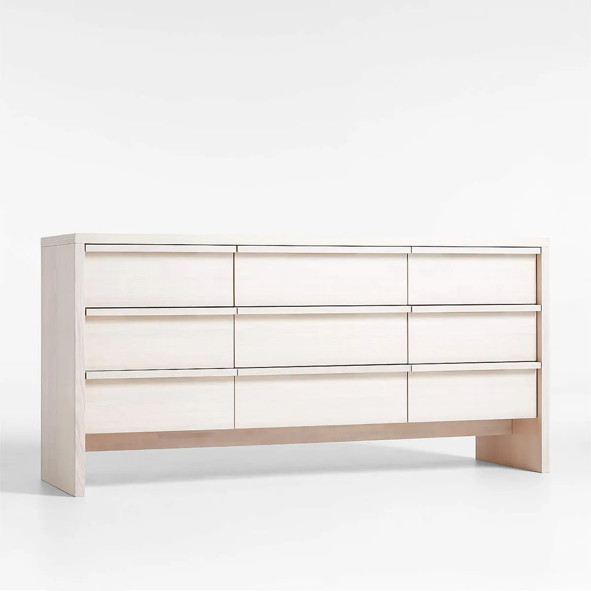 CRATE & BARREL - Cómoda de 9 Cajones de Fresno Blanqueado Clemente