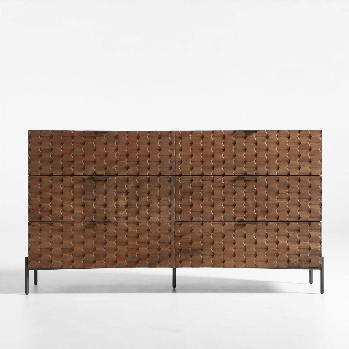 CRATE & BARREL - Cómoda Raffael de Madera de Mango 6 Cajones