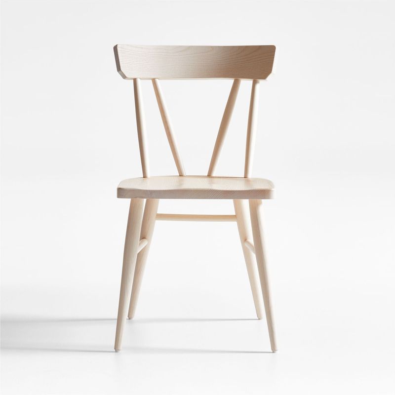 CRATE & BARREL - Silla de Comedor Juni Bleached de Madera