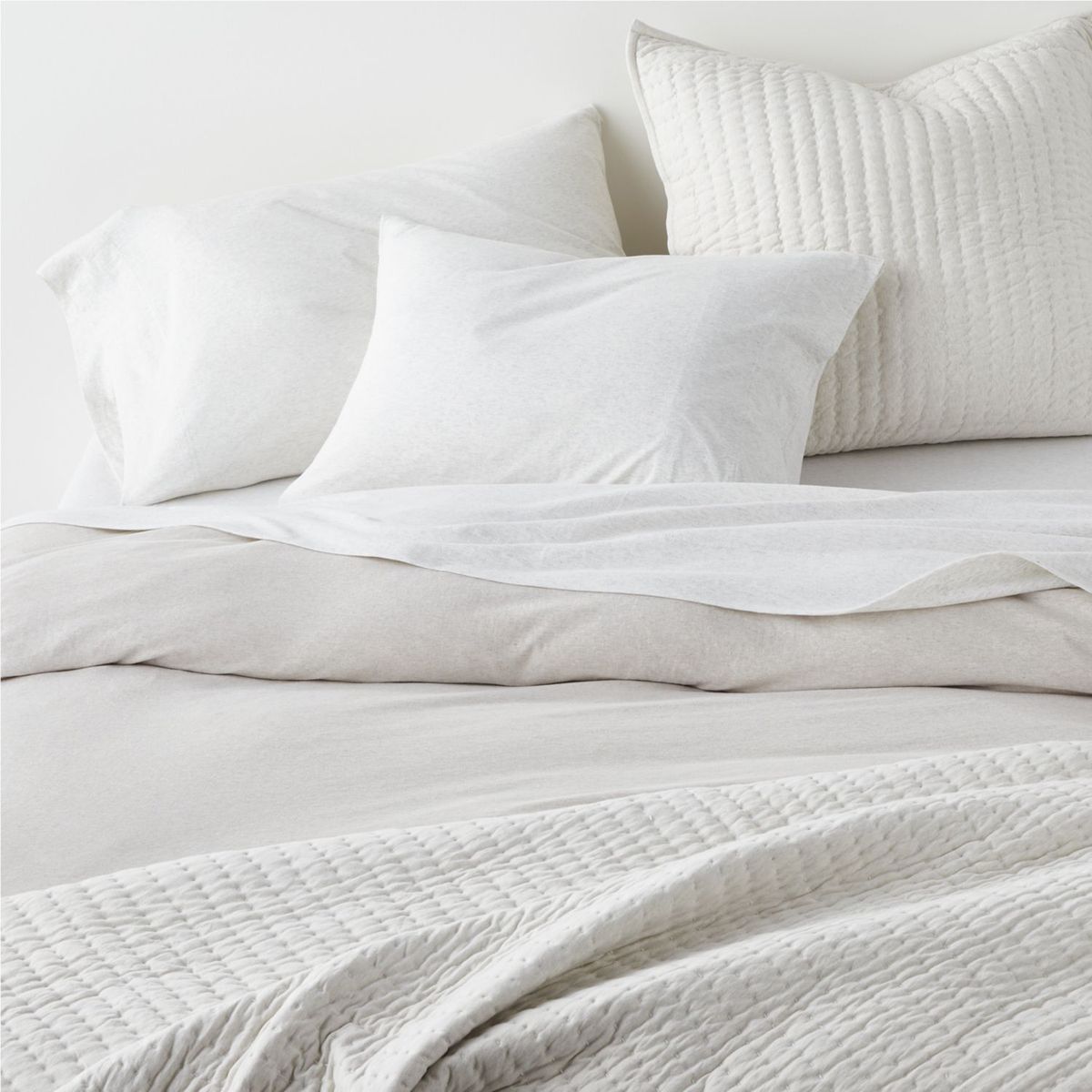 CRATE & BARREL - Funda de Duvet Queen Jersey 100% Algodón Orgánico