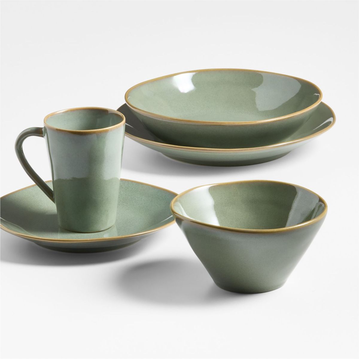 CRATE & BARREL - Bowl Bajo Marin Verde 32oz.
