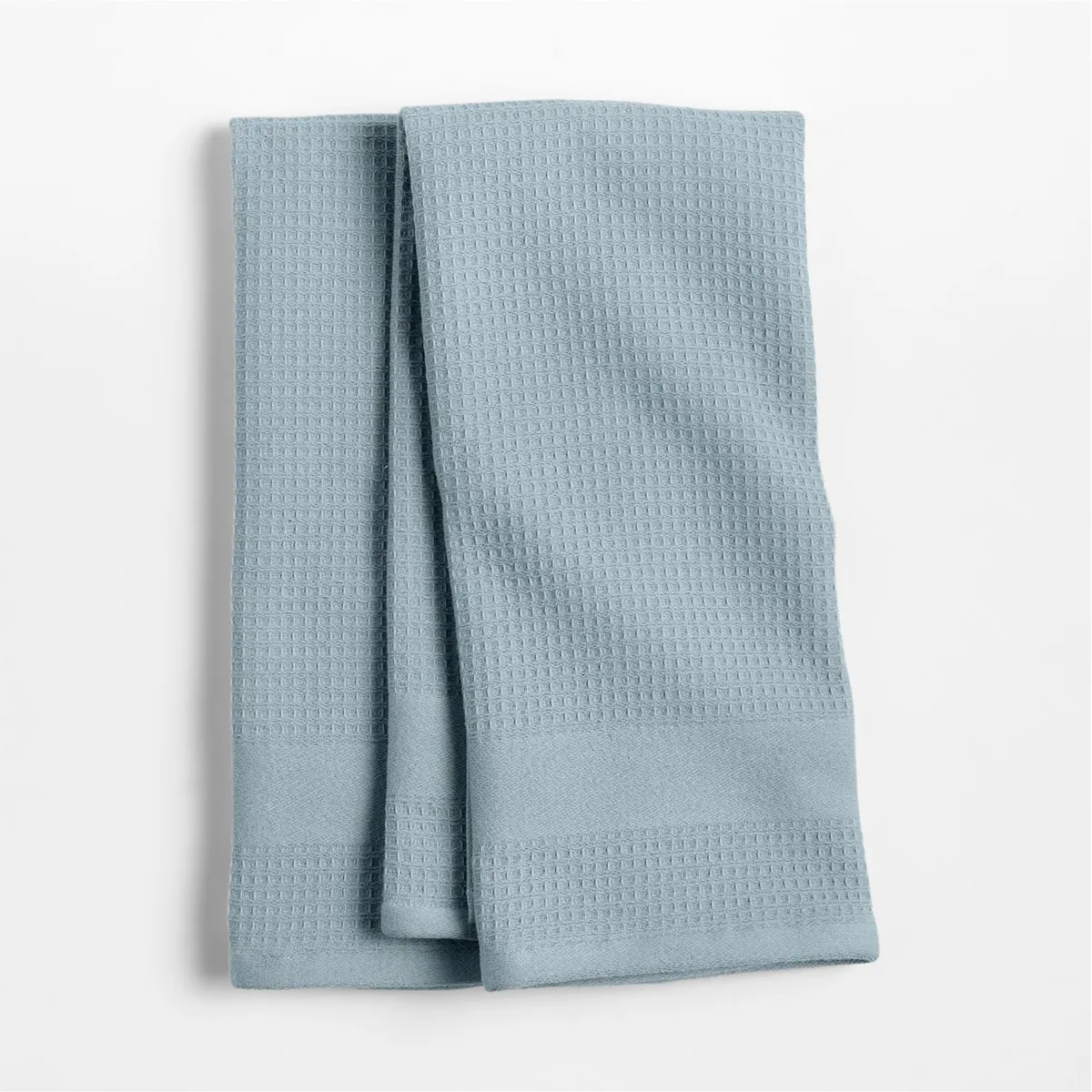 CRATE & BARREL - Set De 2 Paños De Cocina Waffle Terry Azul