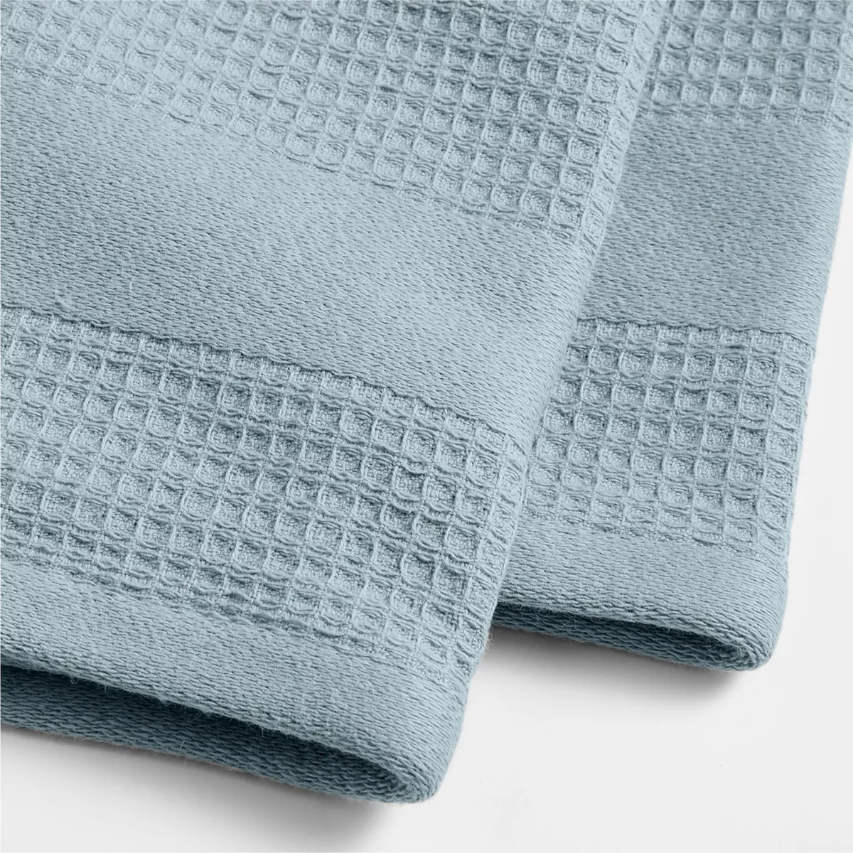 CRATE & BARREL - Set De 2 Paños De Cocina Waffle Terry Azul