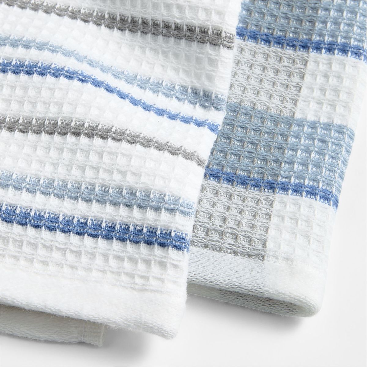 CRATE & BARREL - Set De 2 Paños De Cocina Waffle Terry Cuadros