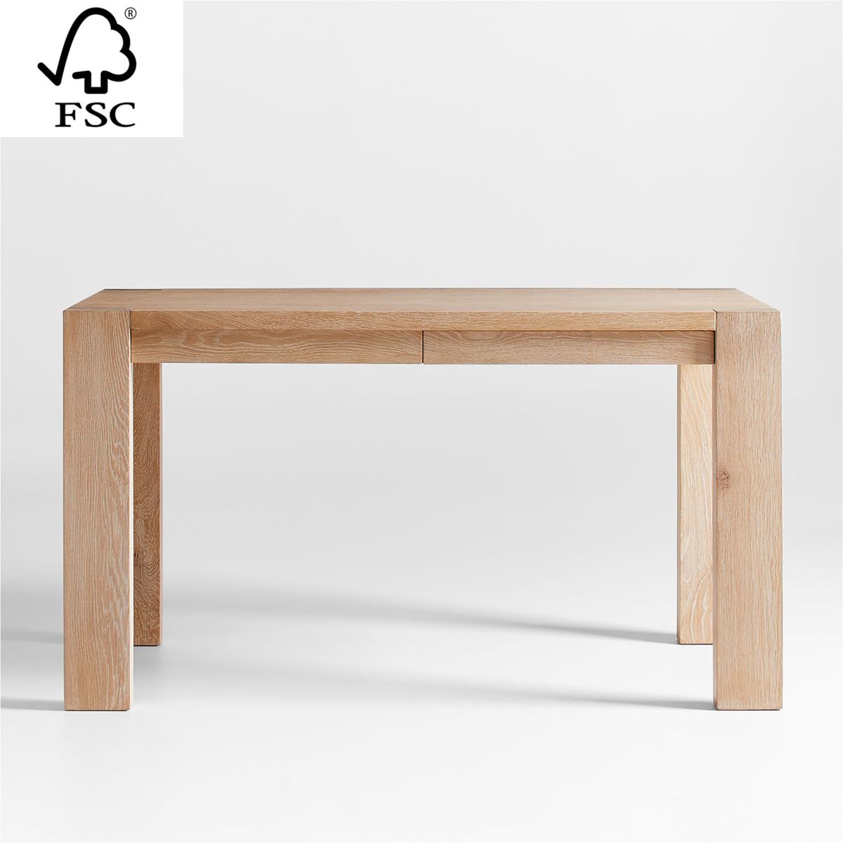 CRATE & BARREL - Escritorio Terra De Madera Natural Con Tomacorriente