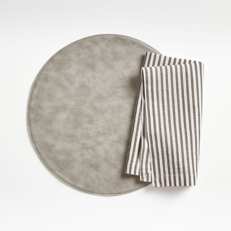 CRATE & BARREL - Individual Redondo de Fácil Cuidado Maxwell Gris