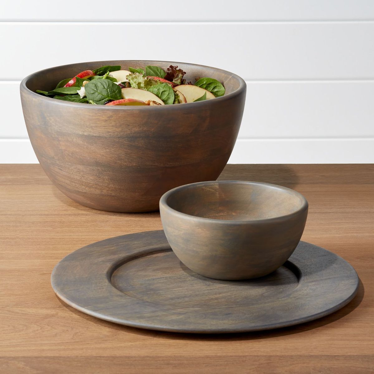 CRATE & BARREL - Bowl Para Servir De Madera Gris Brooks