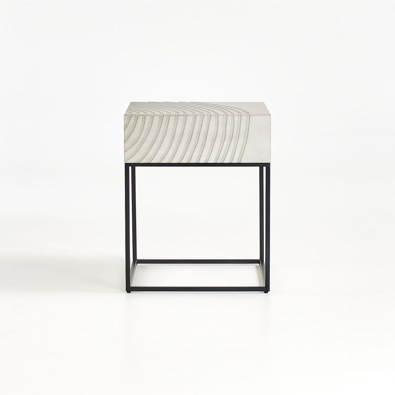 CRATE & BARREL - Mesa de Noche Circulus Dove de Madera 1 Cajón