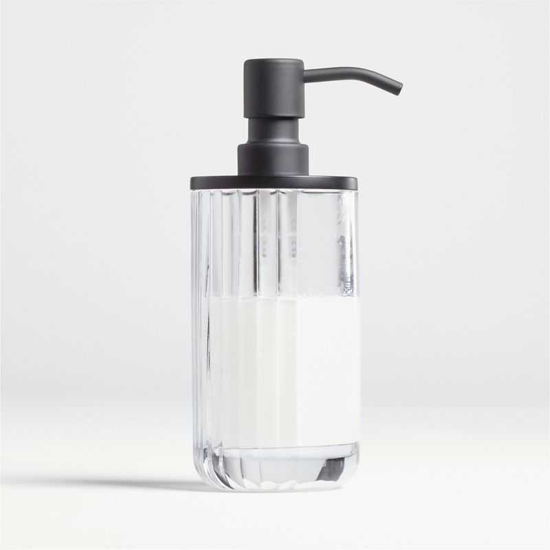 CRATE & BARREL - Dispensador de Jabón Líquido de Vidrio Acanalado