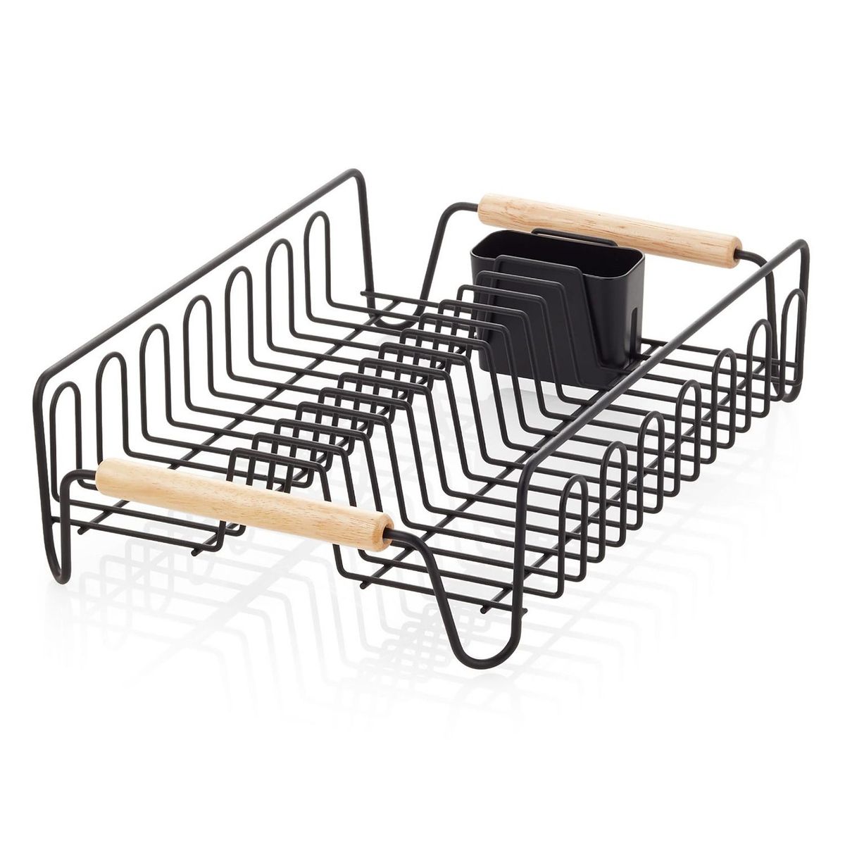 CRATE & BARREL - Escurridor de Vajilla con Asas de Madera