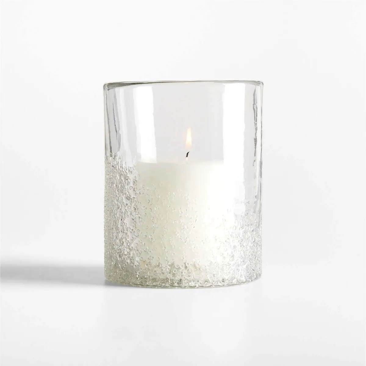CRATE & BARREL - Portavela De Vidrio Seeded Grande 28cm