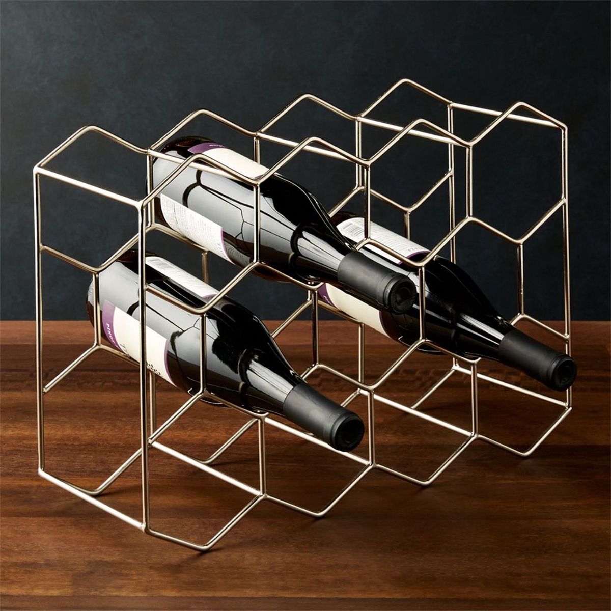 CRATE & BARREL - Rack 11 Botellas Plateado