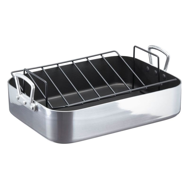 CRATE & BARREL - Asador Antiadherente de Aluminio con Rejilla