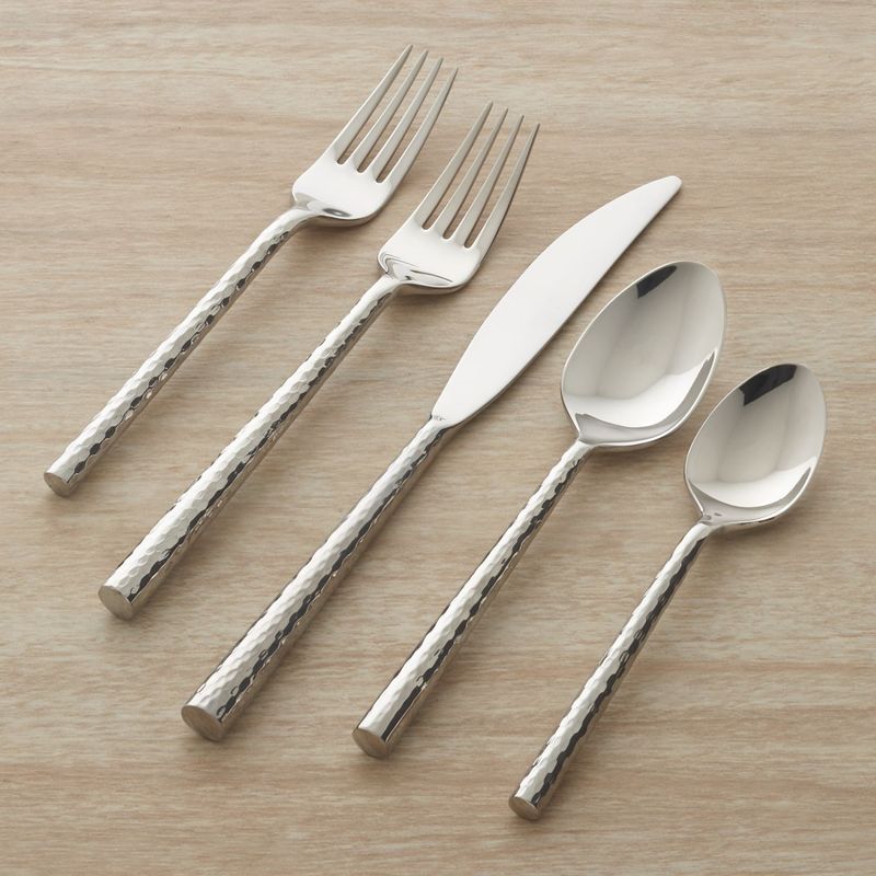 CRATE & BARREL - Juego de 5 Piezas (1 Puesto) de Cubiertos Boulder