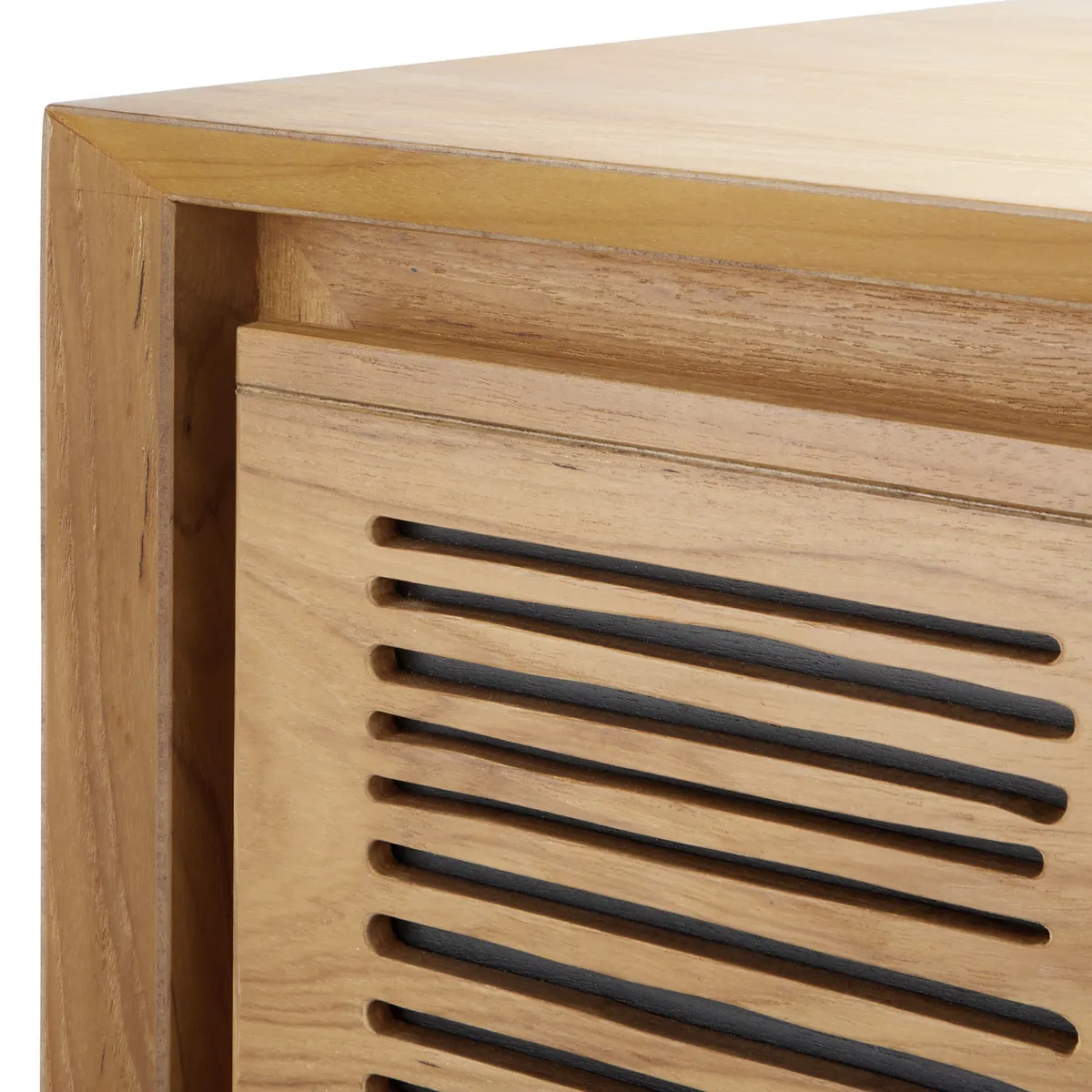 CRATE & BARREL - Aparador Keenan  de Madera de Teca 3 Puertas