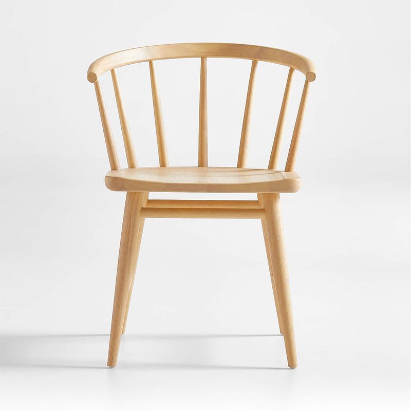 CRATE & BARREL - Silla de Comedor Pali de Madera de Caucho Natural