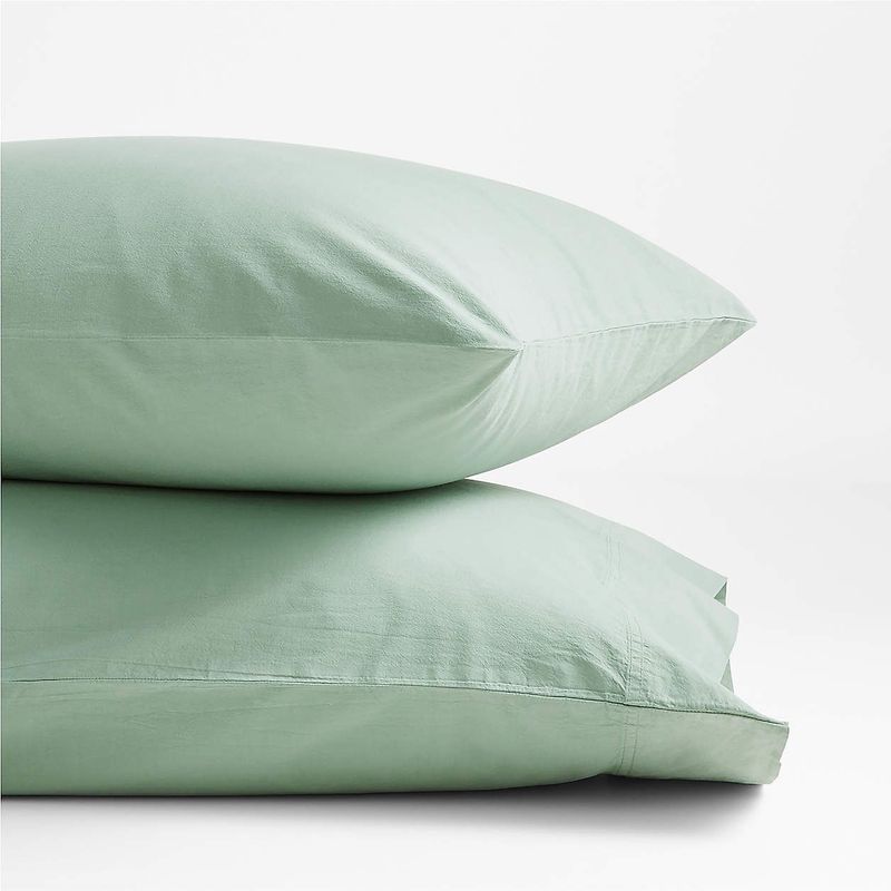 CRATE & BARREL - Set de 2 Fundas de Almohada Lily Green Estándar